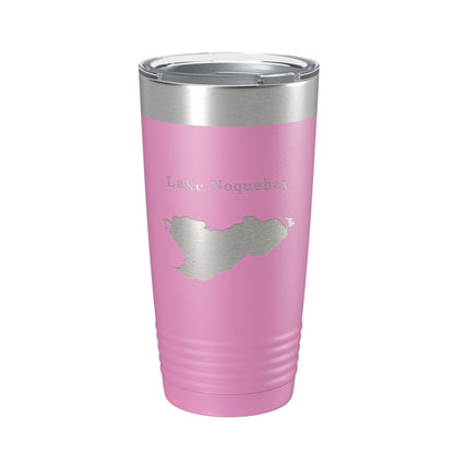 Lake Noquebay Map Tumbler Travel Mug Insulated Laser Engraved Coffee Cup Wisconsin 20 oz-14