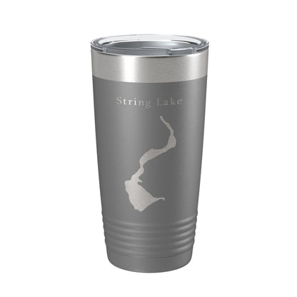 String Lake Map Tumbler Travel Mug Insulated Laser Engraved Coffee Cup Grand Teton Wyoming 20 oz-16