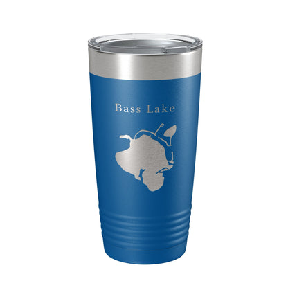 Bass Lake Map Tumbler Travel Mug Insulated Laser Engraved Coffee Cup Hamburg Township Huron River Chain of Lakes Michigan 20 oz-6