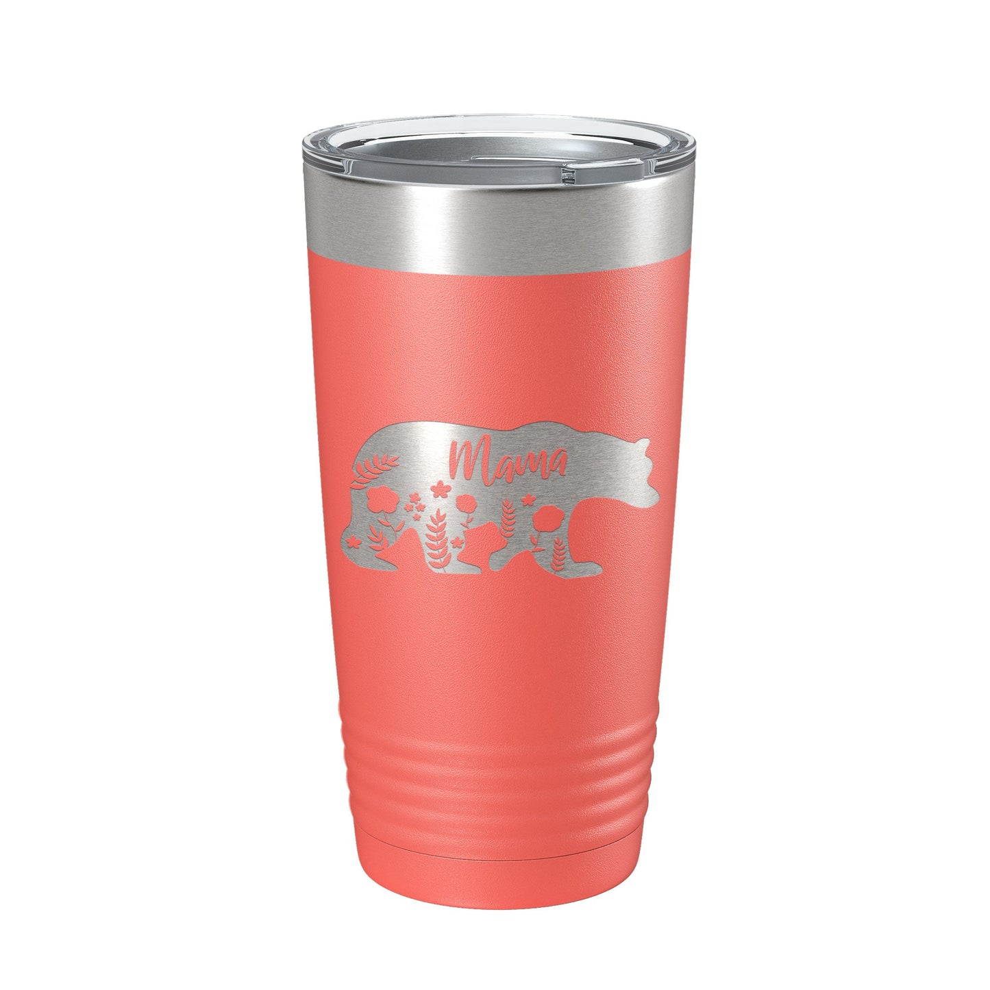 Mama Bear Tumbler Travel Mug Insulated Laser Engraved Coffee Cup Momma Mama Gift Mother's Day Floral 20 oz-20
