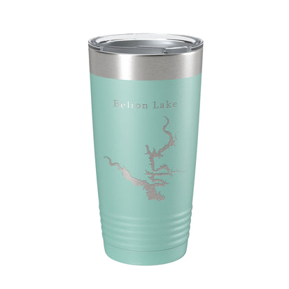 Belton Lake Map Tumbler Travel Mug Insulated Laser Engraved Coffee Cup Texas 20 oz-12