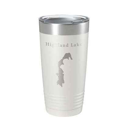 Highland Lake Map Tumbler Travel Mug Insulated Laser Engraved Coffee Cup Connecticut 20 oz-1
