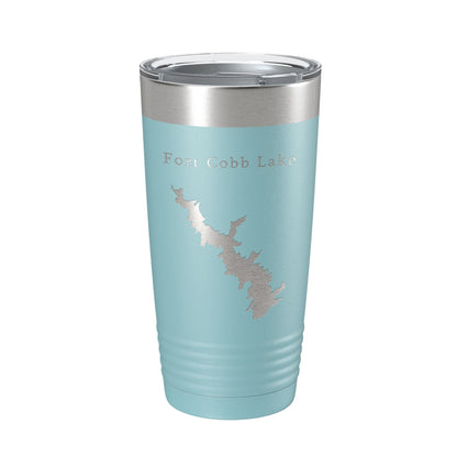 Fort Cobb Lake Map Tumbler Travel Mug Insulated Laser Engraved Coffee Cup Oklahoma 20 oz-13