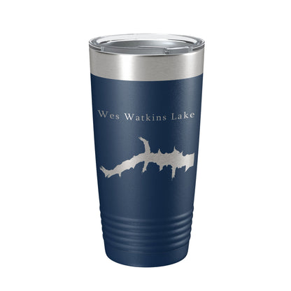 Wes Watkins Lake Map Tumbler Travel Mug Insulated Laser Engraved Coffee Cup Oklahoma 20 oz-2