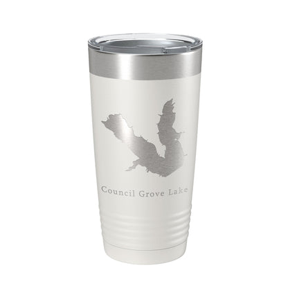 Council Grove Lake Map Tumbler Travel Mug Insulated Laser Engraved Coffee Cup Kansas 20 oz-1