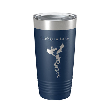 Tichigan Lake Map Tumbler Travel Mug Insulated Laser Engraved Coffee Cup Wisconsin 20 oz-8