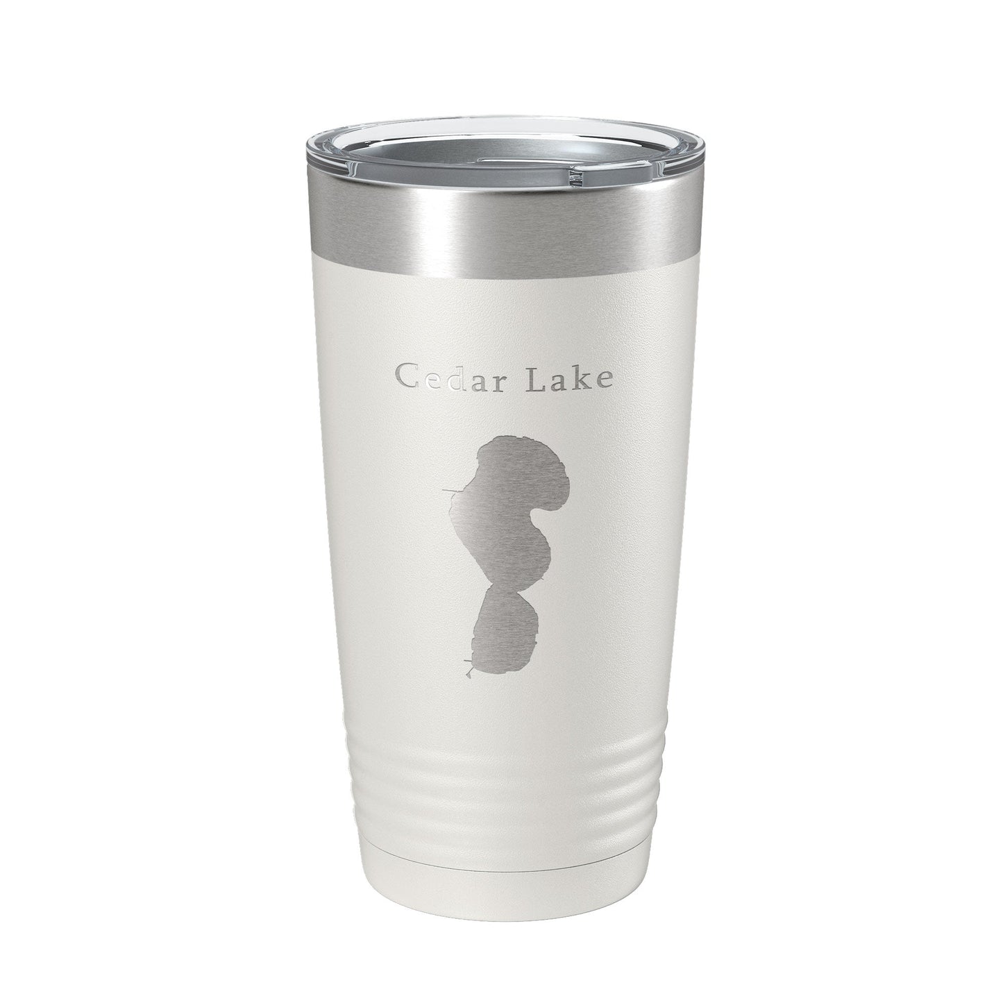 Cedar Lake Map Tumbler Travel Mug Insulated Laser Engraved Coffee Cup Indiana 20 oz-7