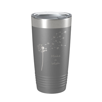 Dandelion Make A Wish Tumbler Travel Mug Gift Mom Daughter Her Women Girls Insulated Laser Engraved Coffee Cup 20 oz-16