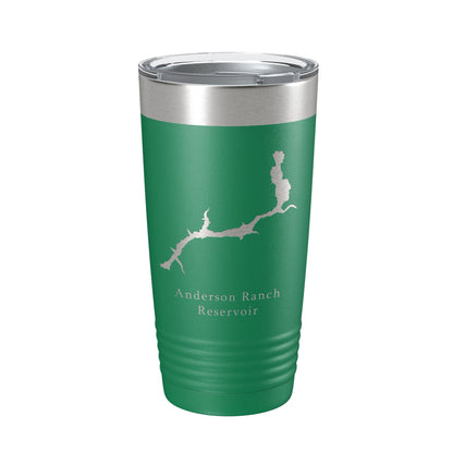 Anderson Ranch Reservoir Tumbler Lake Map Travel Mug Insulated Laser Engraved Coffee Cup South Fork Boise River Idaho 20 oz-9