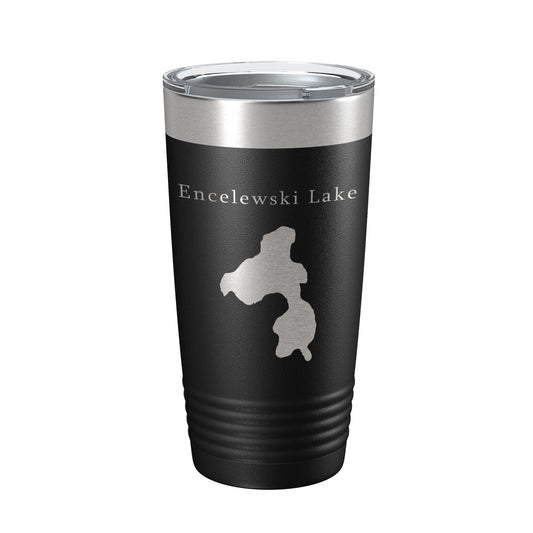 Encelewski Lake Map Tumbler Travel Mug Insulated Laser Engraved Coffee Cup Alaska 20 oz-0