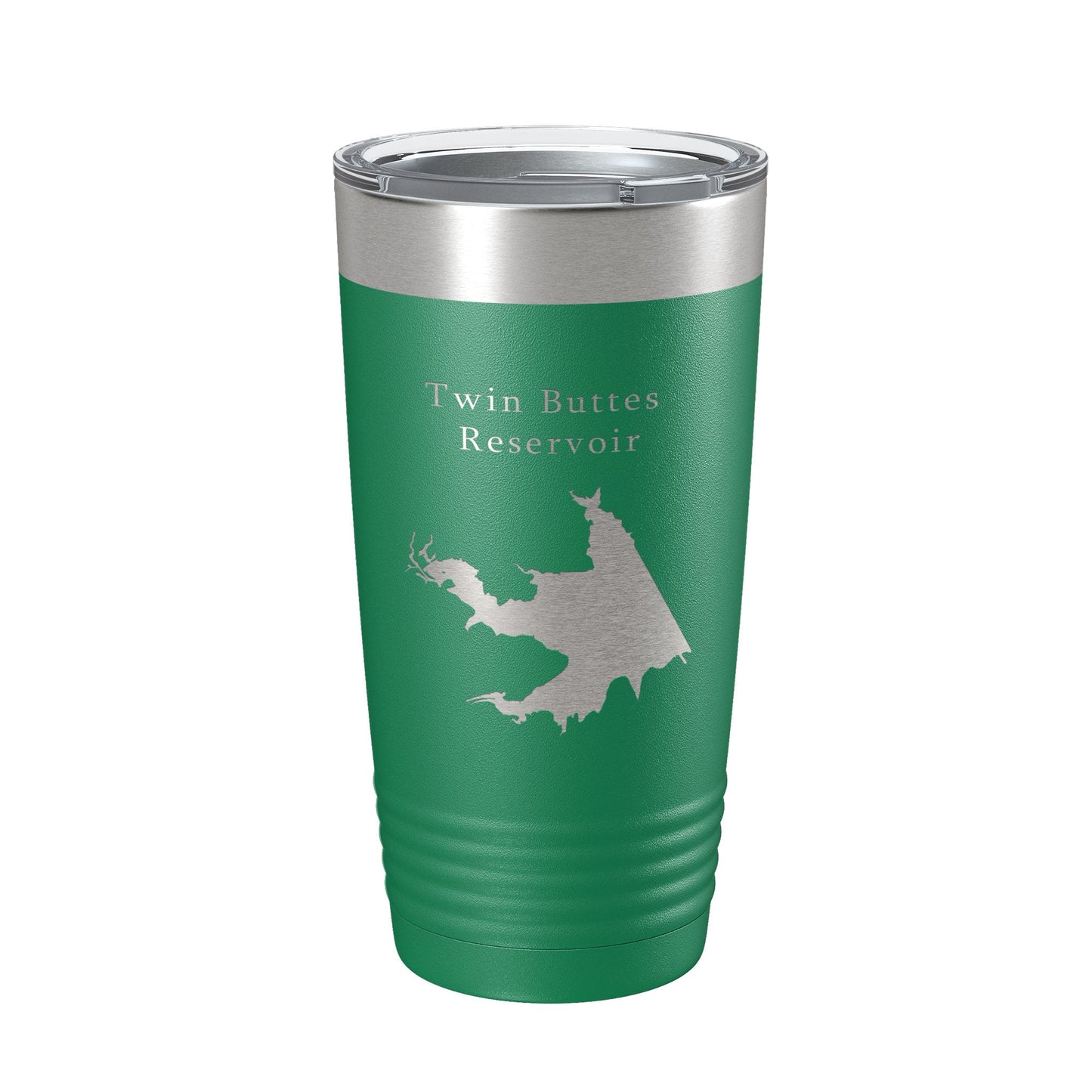 Twin Buttes Reservoir Tumbler Lake Map Travel Mug Insulated Laser Engraved Coffee Cup Texas 20 oz-9