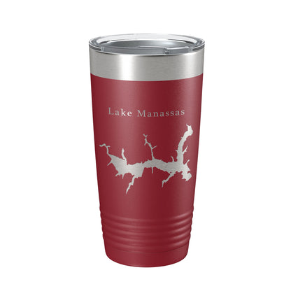 Lake Manassas Map Tumbler Travel Mug Insulated Laser Engraved Coffee Cup Virginia 20 oz-18