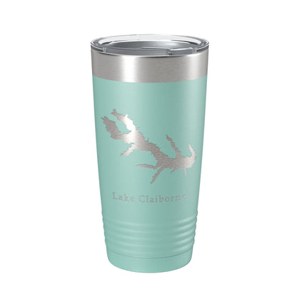 Lake Claiborne Map Tumbler Travel Mug Insulated Laser Engraved Coffee Cup Louisiana 20 oz-12