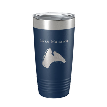 Lake Manawa Map Tumbler Travel Mug Insulated Laser Engraved Coffee Cup Iowa 20 oz-2