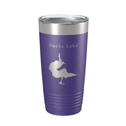Bucks Lake Map Tumbler Travel Mug Insulated Laser Engraved Coffee Cup California 20 oz-15
