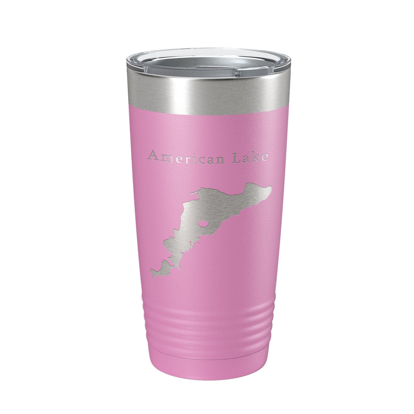 American Lake Map Tumbler Travel Mug Insulated Laser Engraved Coffee Cup Washington 20 oz-14