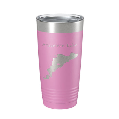 American Lake Map Tumbler Travel Mug Insulated Laser Engraved Coffee Cup Washington 20 oz-14