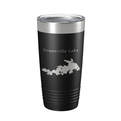Somerville Lake Map Tumbler Travel Mug Insulated Laser Engraved Coffee Cup Texas 20 oz-0