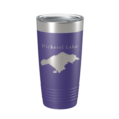 Pickerel Lake Map Tumbler Travel Mug Insulated Laser Engraved Coffee Cup Michigan 20 oz-15