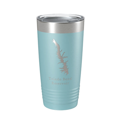Toledo Bend Reservoir Tumbler Lake Map Travel Mug Insulated Laser Engraved Coffee Cup Louisiana Texas 20 oz-13