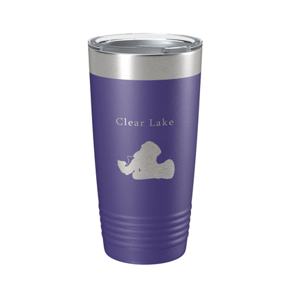 Clear Lake Map Tumbler Travel Mug Insulated Laser Engraved Coffee Cup Indiana 20 oz-15