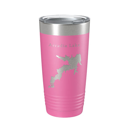 Arcadia Lake Map Tumbler Travel Mug Insulated Laser Engraved Coffee Cup Oklahoma 20 oz-11