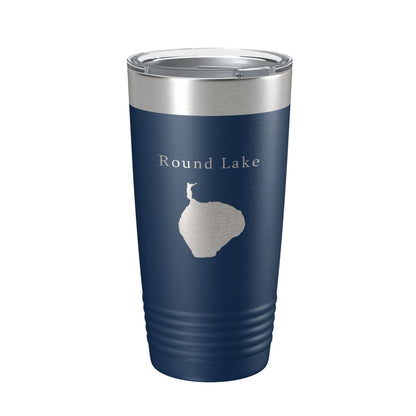 Round Lake Map Tumbler Travel Mug Insulated Laser Engraved Coffee Cup Michigan 20 oz-8