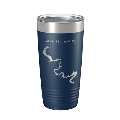 Lake Granbury Map Tumbler Travel Mug Insulated Laser Engraved Coffee Cup Brazos River Texas 20 oz-2