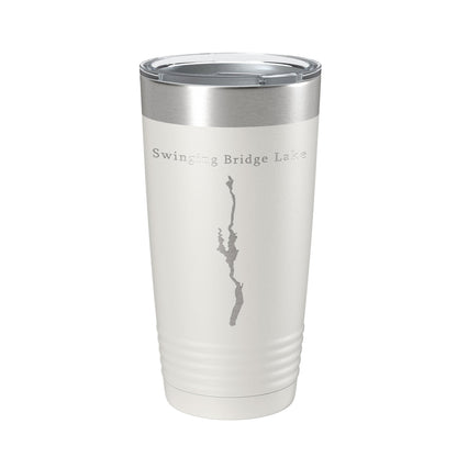 Swinging Bridge Lake Map Tumbler Travel Mug Insulated Laser Engraved Coffee Cup New York 20 oz-1