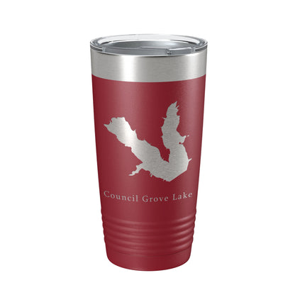 Council Grove Lake Map Tumbler Travel Mug Insulated Laser Engraved Coffee Cup Kansas 20 oz-18