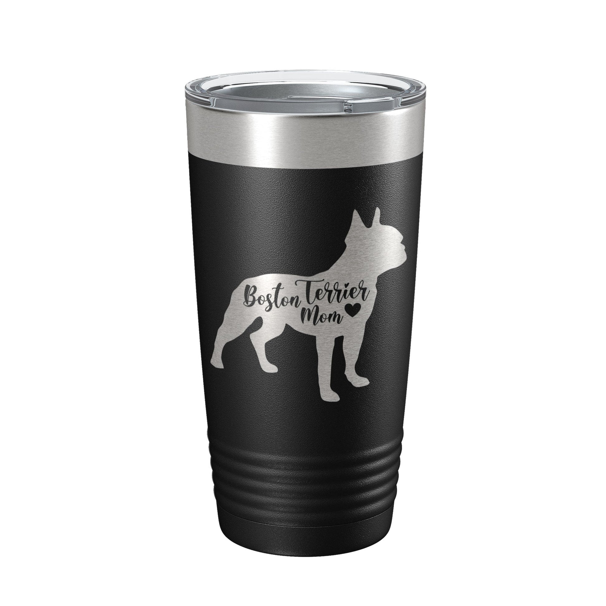 Boston Terrier Mom Tumbler Dog Travel Mug Gift Insulated Laser Engraved Coffee Cup 20 oz-0