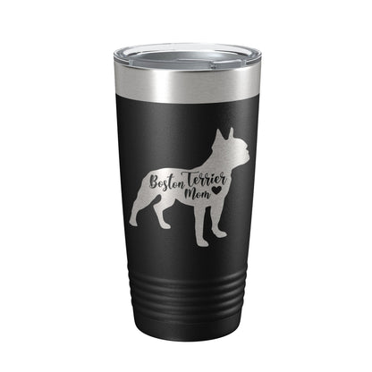 Boston Terrier Mom Tumbler Dog Travel Mug Gift Insulated Laser Engraved Coffee Cup 20 oz-0