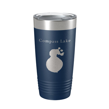 Compass Lake Map Tumbler Travel Mug Insulated Laser Engraved Coffee Cup Florida 20 oz-2