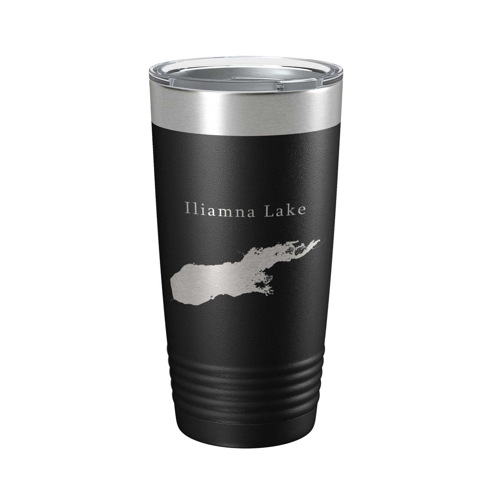 Iliamna Lake Map Tumbler Travel Mug Insulated Laser Engraved Coffee Cup Alaska 20 oz-0