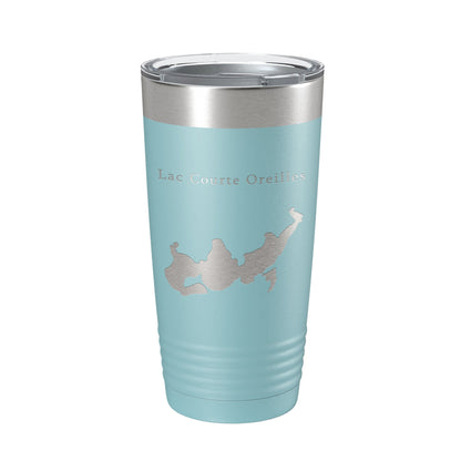 Lac Courte Oreilles Tumbler Lake Map Travel Mug Insulated Laser Engraved Coffee Cup Wisconsin 20 oz-13