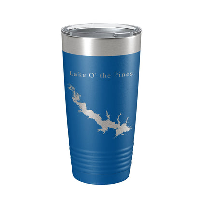 Lake O' the Pines Map Tumbler Travel Mug Insulated Laser Engraved Coffee Cup Texas 20 oz-6