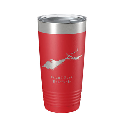 Island Park Reservoir Tumbler Lake Map Travel Mug Insulated Laser Engraved Coffee Cup Idaho 20 oz-10