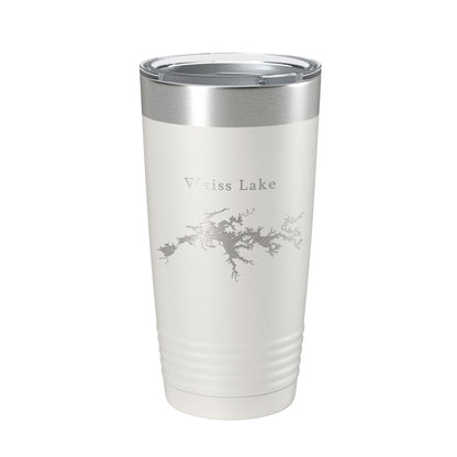 Weiss Lake Map Tumbler Travel Mug Insulated Laser Engraved Coffee Cup Alabama 20 oz-7