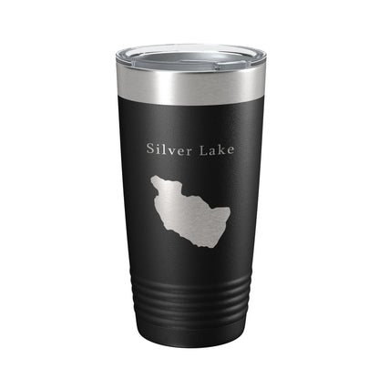 Silver Lake Map Tumbler Travel Mug Insulated Laser Engraved Coffee Cup Maine 20 oz-0