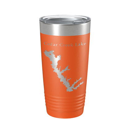 Cedar Creek Lake Reservoir Map Tumbler Travel Mug Insulated Laser Engraved Coffee Cup Texas 20 oz-17