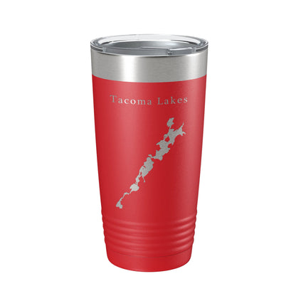 Tacoma Lakes Map Tumbler Travel Mug Insulated Laser Engraved Coffee Cup Maine 20 oz-10
