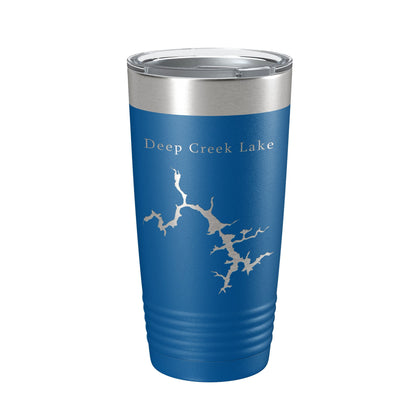 Deep Creek Lake Map Tumbler Travel Mug Insulated Laser Engraved Coffee Cup Maryland 20 oz-6