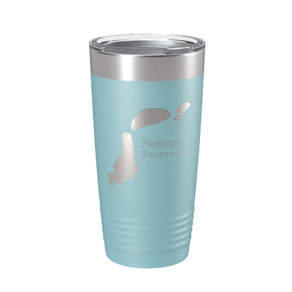 Neesopah Reservoir Tumbler Lake Map Travel Mug Insulated Laser Engraved Coffee Cup Colorado 20 oz-13