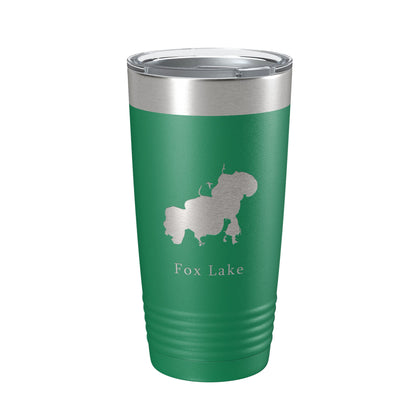 Fox Lake Map Tumbler Travel Mug Insulated Laser Engraved Coffee Cup Illinois 20 oz-9