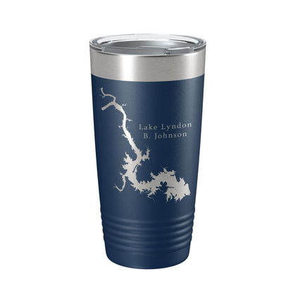 Lake Lyndon B. Johnson Map Tumbler Travel Mug Insulated Laser Engraved Coffee Cup Texas 20 oz-8