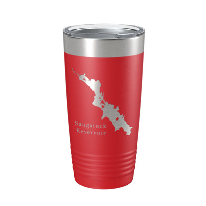 Saugatuck Reservoir Tumbler Lake Map Travel Mug Insulated Laser Engraved Coffee Cup Connecticut 20 oz-10