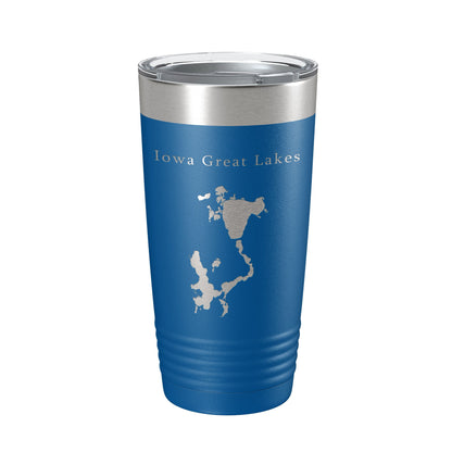 Iowa Great Lakes Map Tumbler Travel Mug Insulated Laser Engraved Coffee Cup Iowa 20 oz-6