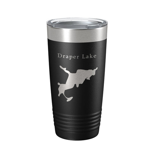 Draper Lake Map Tumbler Travel Mug Insulated Laser Engraved Coffee Cup Florida 20 oz-0