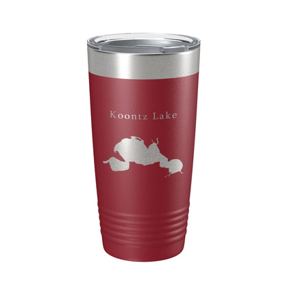 Koontz Lake Map Tumbler Travel Mug Insulated Laser Engraved Coffee Cup Indiana 20 oz-18