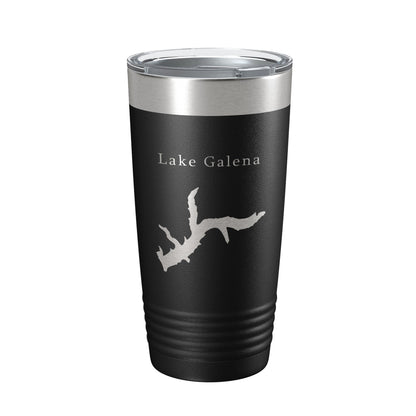 Lake Galena Map Tumbler Travel Mug Insulated Laser Engraved Coffee Cup Illinois 20 oz-0